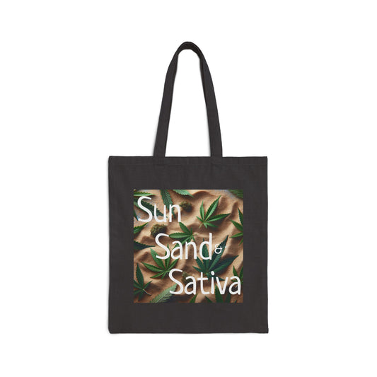 Sun Sand Sativa Bag, Stoner Bag, Stoner Gift, Beachy Stoner Bag, Cotton Bag, Weed Bag for Stoner, Sun Sand Sativa, Gift for Stoner