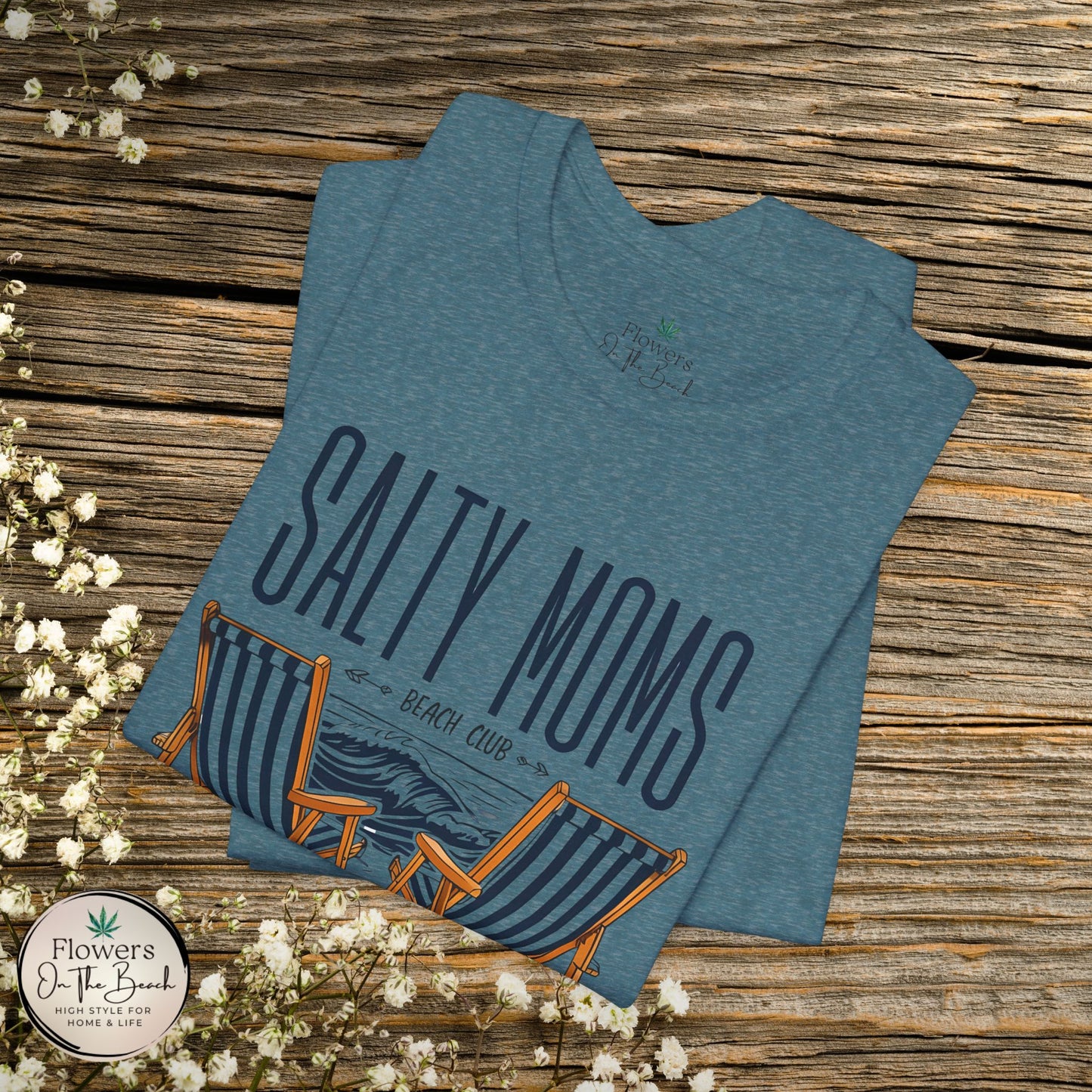 Salty Moms Beach Club Tee, Beachy Mom Tshirt, Beach Mom Theme Shirt, Coastal Mom Apparel, Gift for Mom, Beach Lover Mom