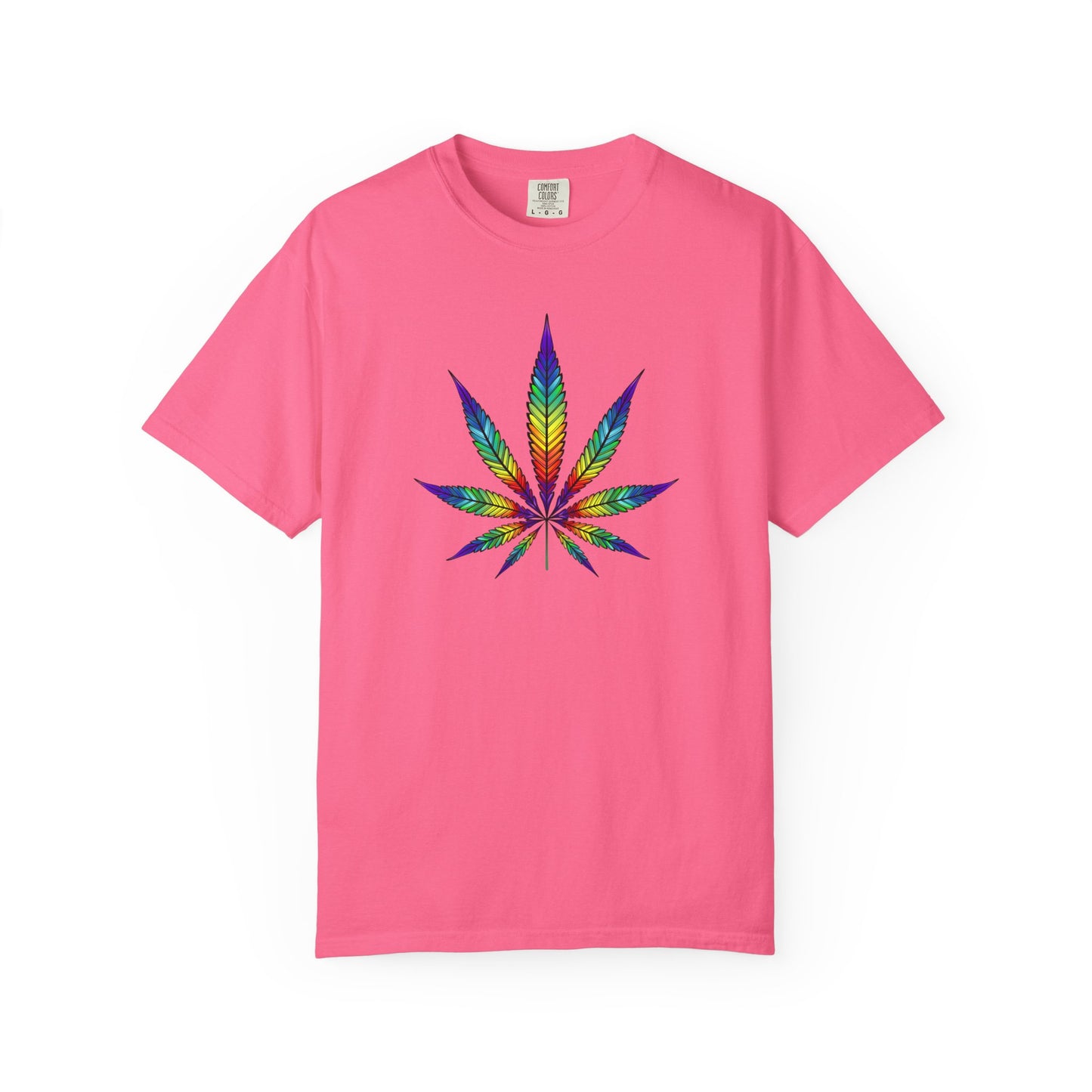 Colorful Cannabis Leaf T-Shirt, Stoner Tshirt Gift