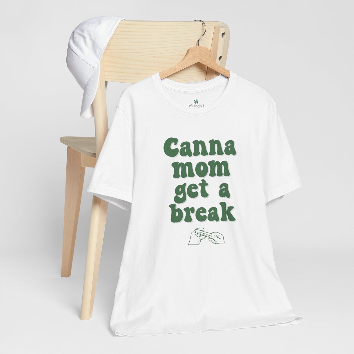 Canna Mom Get a Break Tee, Unisex Jersey T-Shirt, Cannabis Lover Gift, Relaxed Fit Tee, Perfect for Moms, Gift for 420 Celebrations