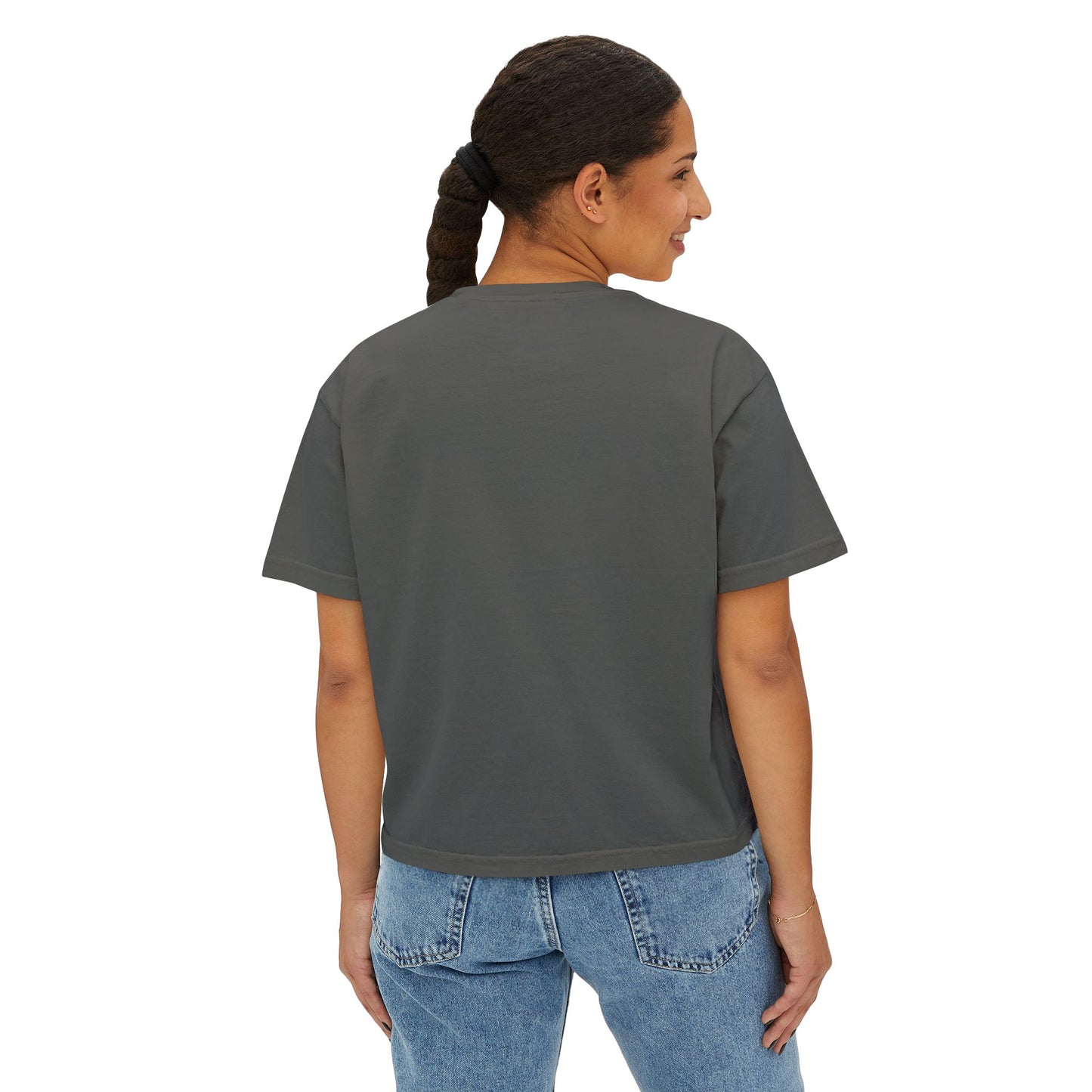 Beachy Women's Boxy Tee, Crop Tshirt, Beach Theme Shirt, Summer Vibes Top, Vacation Apparel