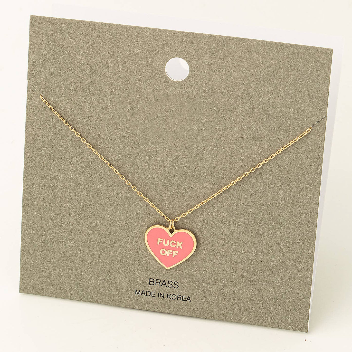 Fuck Off Heart Pendant Necklace