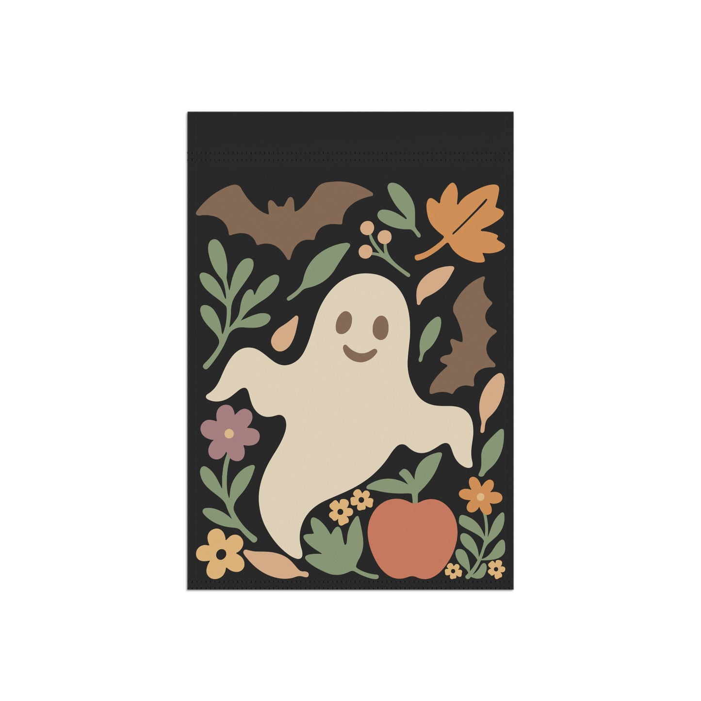 Boho Halloween Garden Banner, Unique Fall Flag, Ghosts and Bats Design, Garden Hanging Flag, Spooky Season Garden Flag, Boho Halloween, Boho Spooky Decor