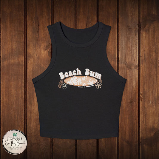 Beach Bum Tank Top, Tank Top with Surfboard, Women's Summer Sleeveless Shirt, Beach Lover Gift, Surfing Apparel