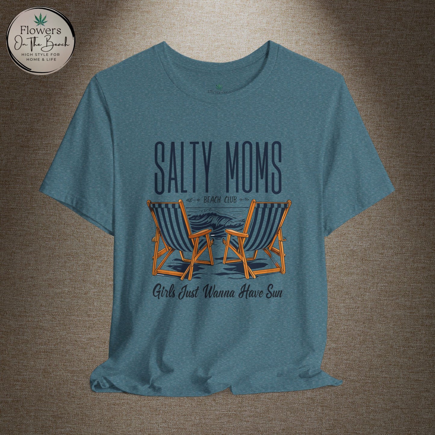 Salty Moms Beach Club Tee, Beachy Mom Tshirt, Beach Mom Theme Shirt, Coastal Mom Apparel, Gift for Mom, Beach Lover Mom