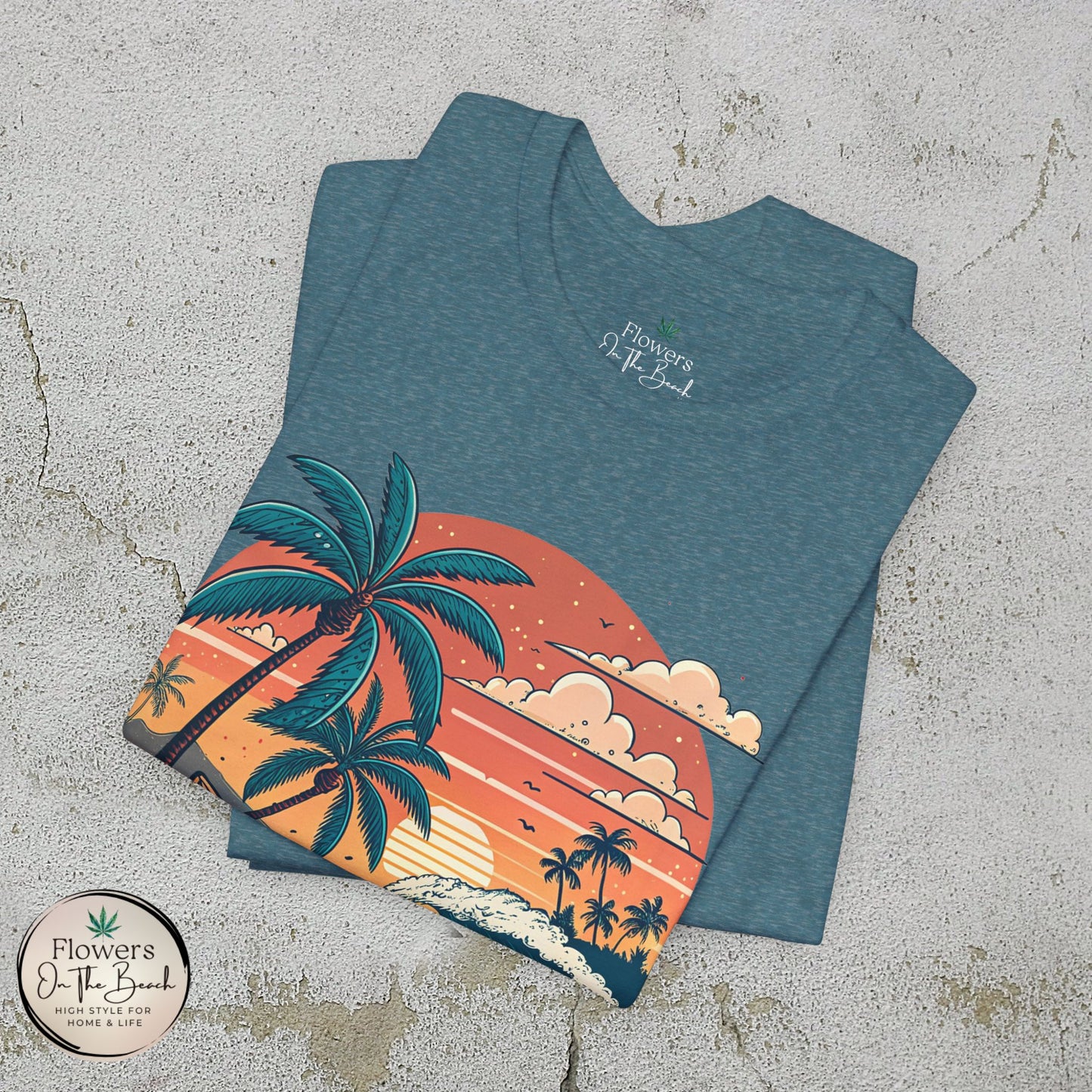 Beach Sunset Surfboards T-Shirt, Ocean Wave Tee, Summer Vacation Top, Beach Lover Shirt, Tropical Beach Apparel