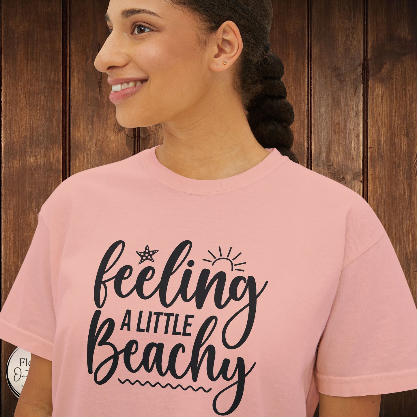 Beachy Women's Boxy Tee, Crop Tshirt, Beach Theme Shirt, Summer Vibes Top, Vacation Apparel