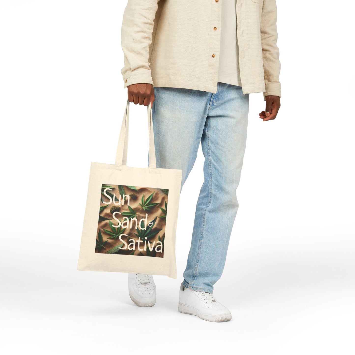 Sun Sand Sativa Bag, Stoner Bag, Stoner Gift, Beachy Stoner Bag, Cotton Bag, Weed Bag for Stoner, Sun Sand Sativa, Gift for Stoner