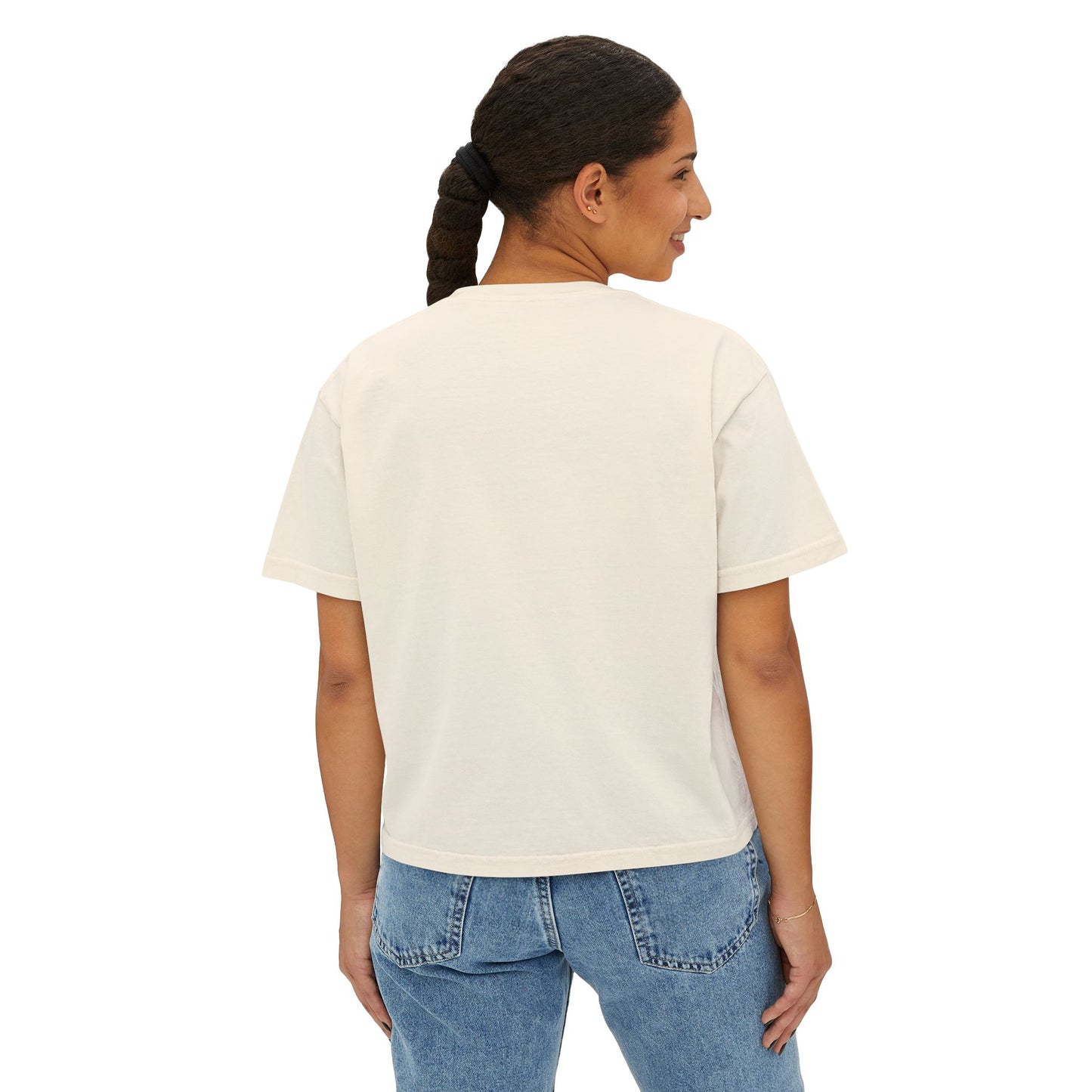 Beachy Women's Boxy Tee, Crop Tshirt, Beach Theme Shirt, Summer Vibes Top, Vacation Apparel