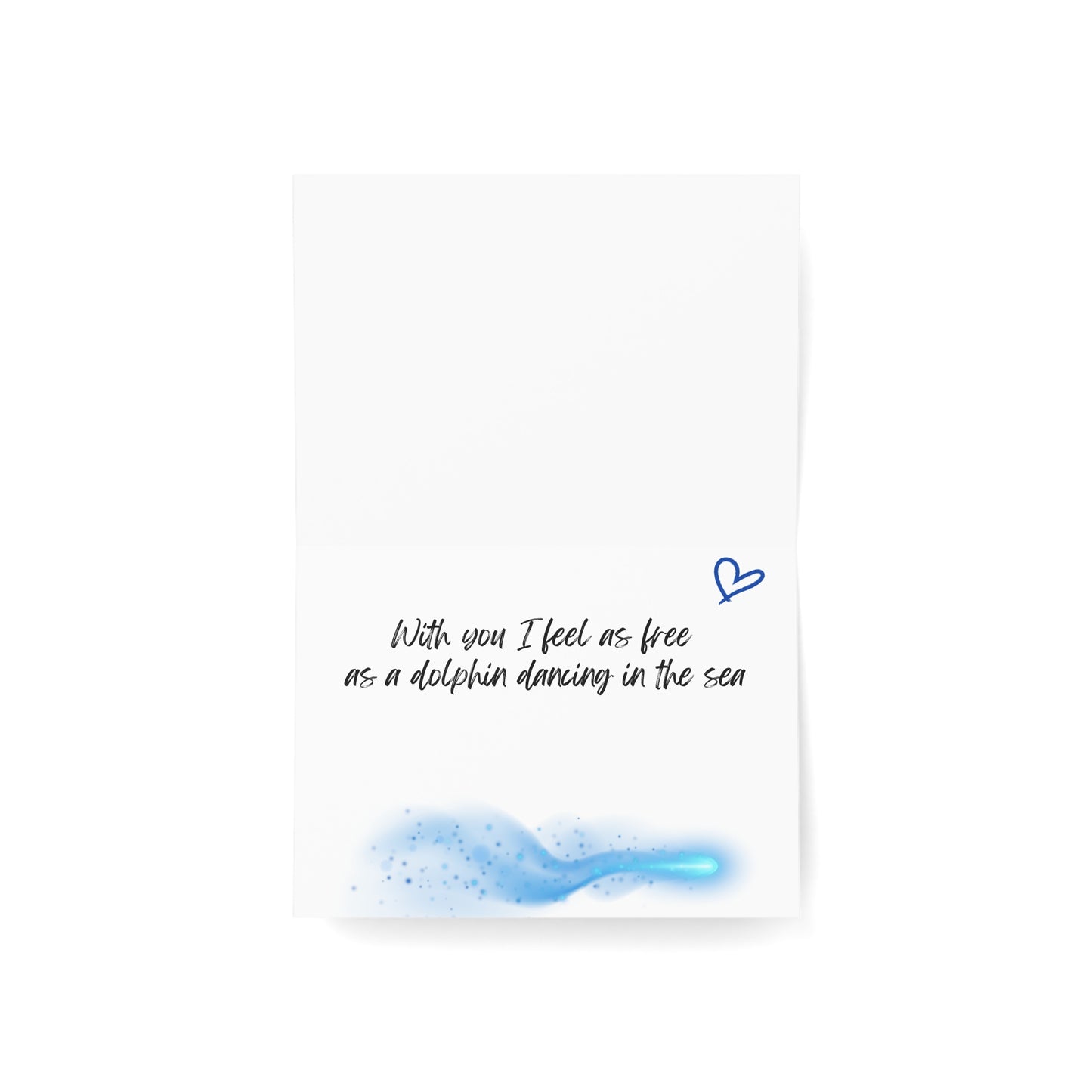 Elegant love note, magical dolphins, ocean lovers romantic card