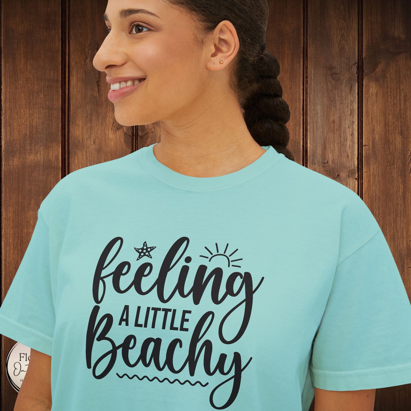 Beachy Women's Boxy Tee, Crop Tshirt, Beach Theme Shirt, Summer Vibes Top, Vacation Apparel