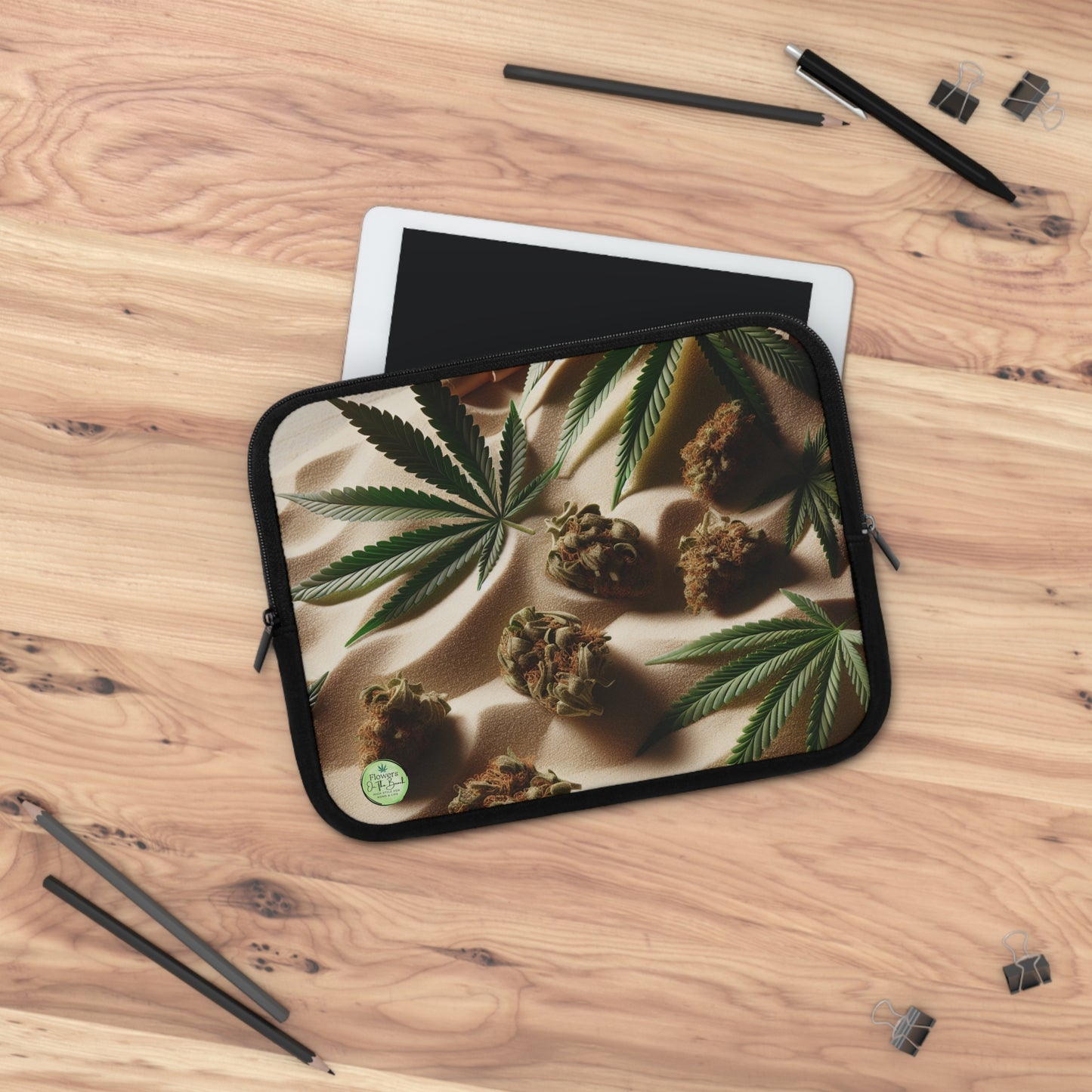 Weed Laptop Sleeve, Stoner Laptop Sleeve, Beach Stoner Laptop Sleeve, Laptop Gift, Gift for Her, Gifts for Stoners