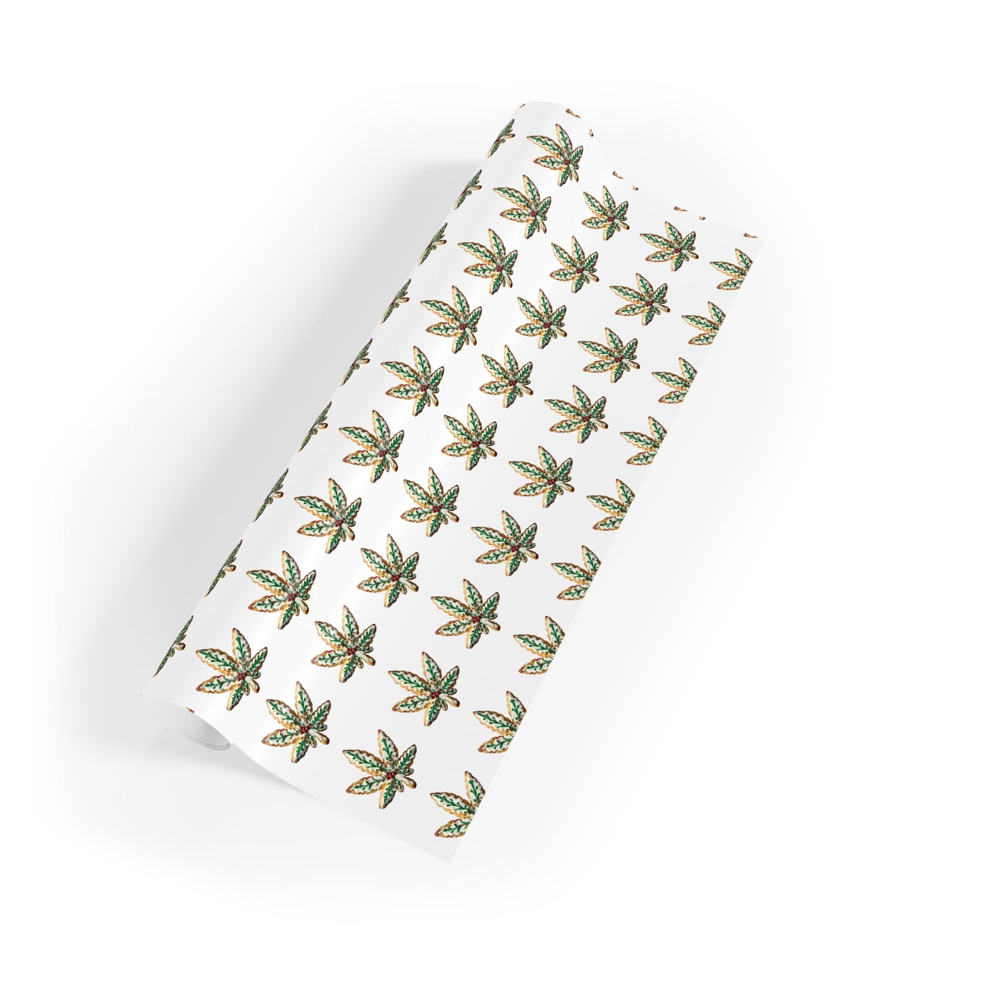 Cute Cannabis Sugar Cookie Design, 420 Holiday Gift Wrap, Unique Festive Present, Weed Themed Xmas Decor, Weed Lovers Gag Gift Wrap