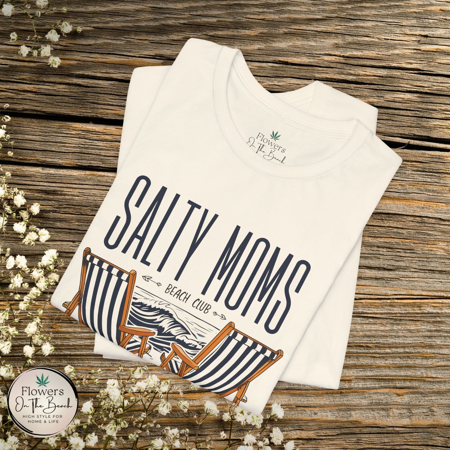 Salty Moms Beach Club Tee, Beachy Mom Tshirt, Beach Mom Theme Shirt, Coastal Mom Apparel, Gift for Mom, Beach Lover Mom