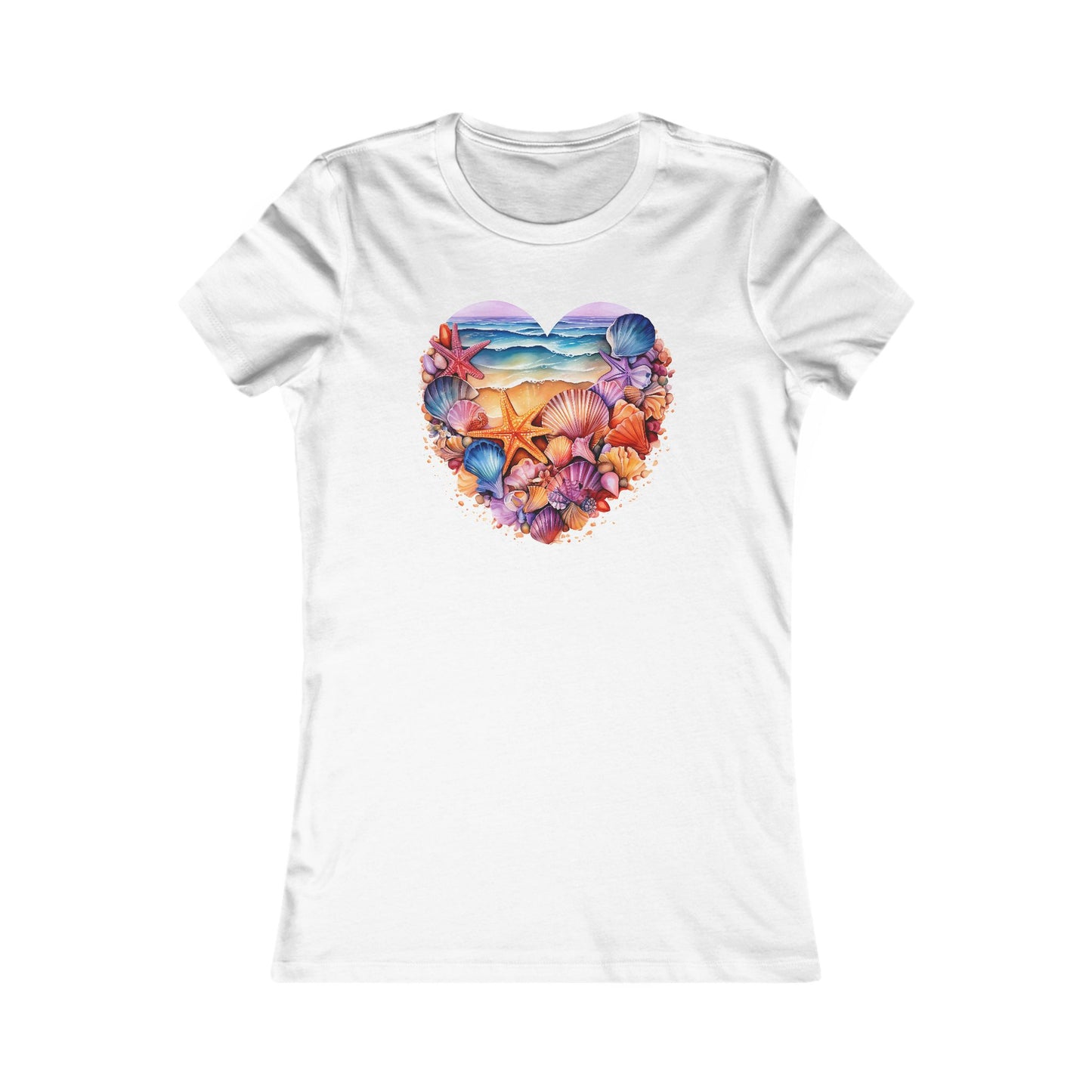 Beachy Women's Tee, Heart Graphic T-Shirt for Her, Love Shirt Gift, Romantic Casual Top, Red and White Summer Apparel