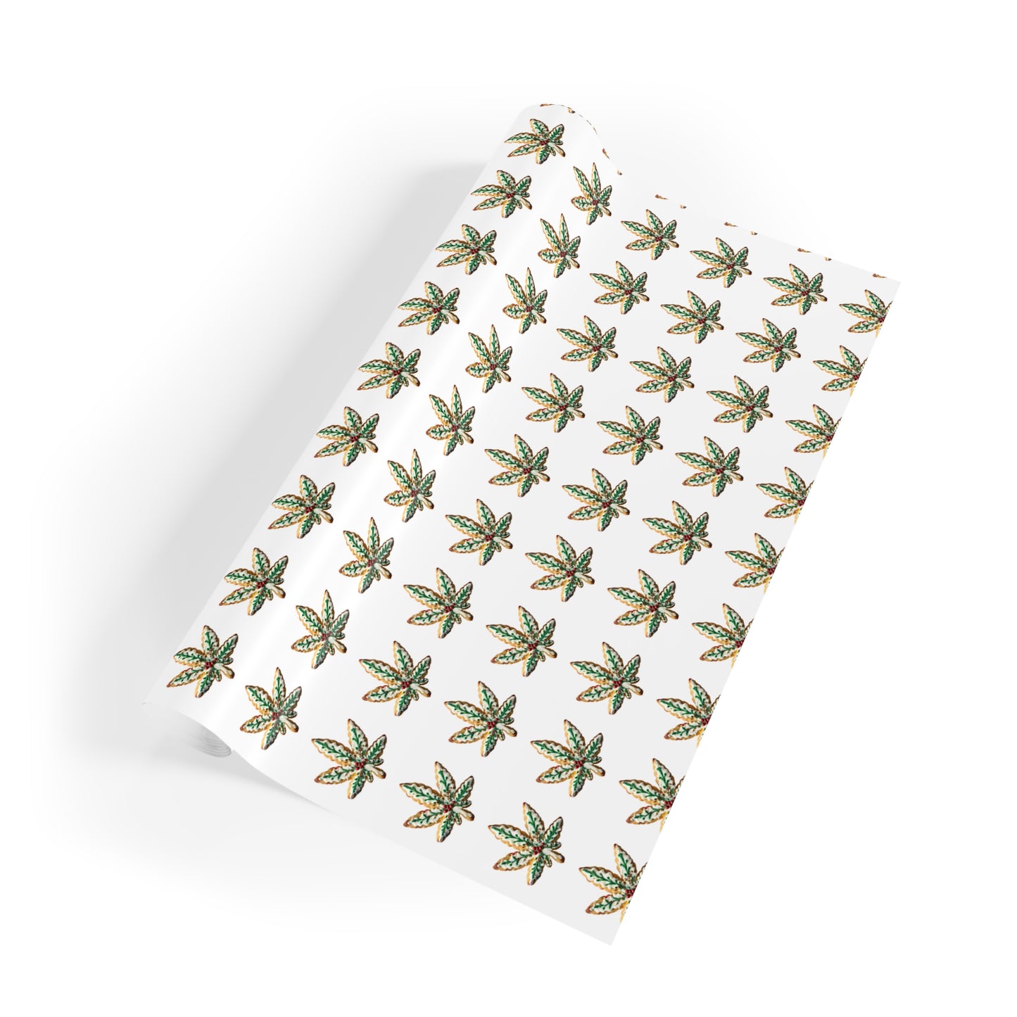 Cute Cannabis Sugar Cookie Design, 420 Holiday Gift Wrap, Unique Festive Present, Weed Themed Xmas Decor, Weed Lovers Gag Gift Wrap