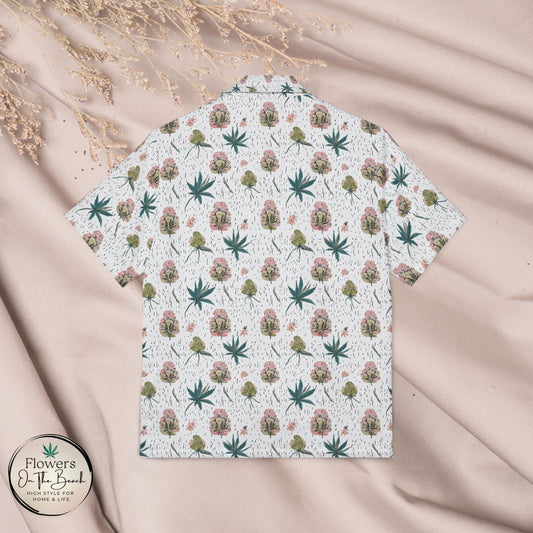 Variety Men's Hawaiian Camp Shirt, Weed Shirt, Marijuana Aloha Shirt, Tropical Cannabis Button-Up, Rasta Leaf Beach Shirt, Summer 420 Party