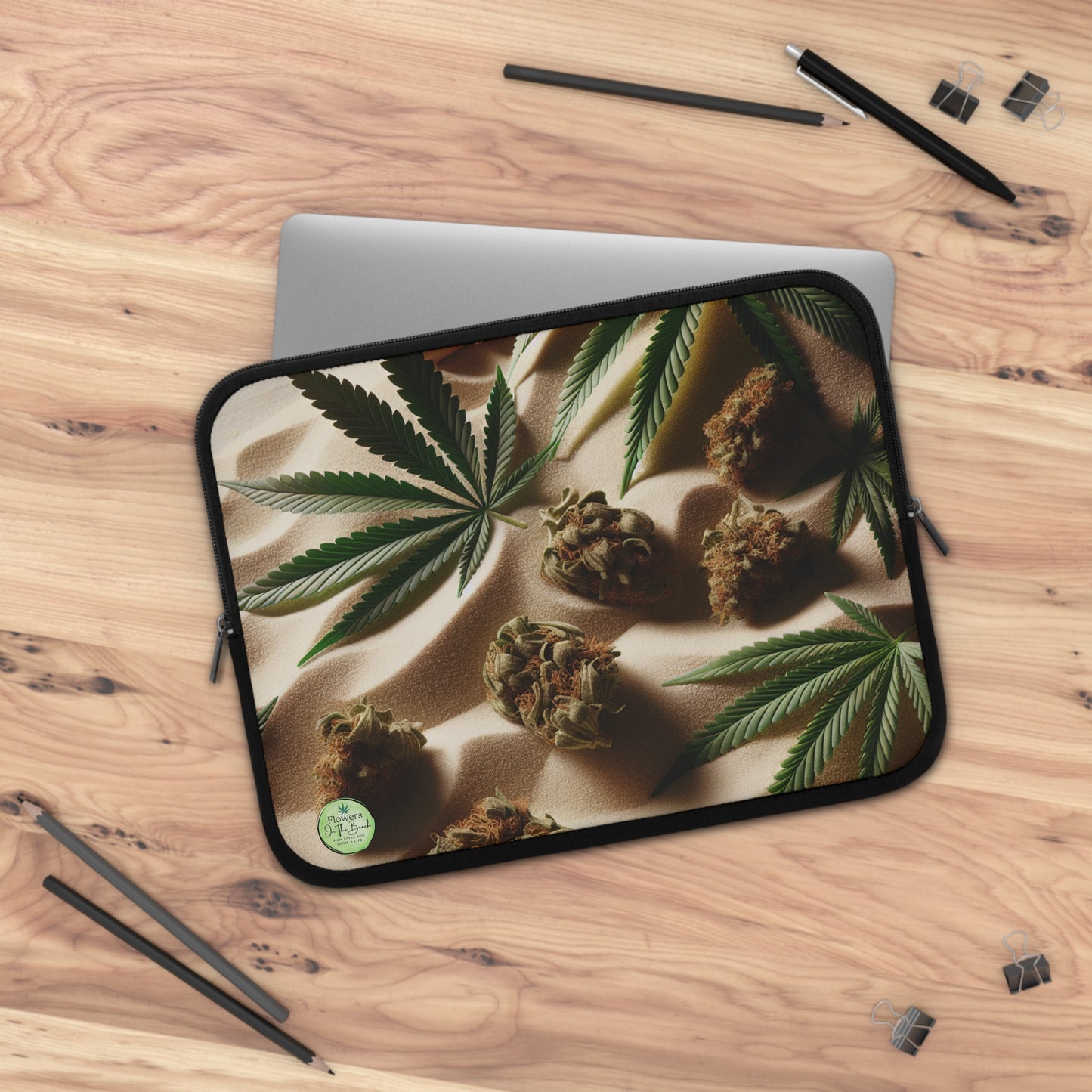 Weed Laptop Sleeve, Stoner Laptop Sleeve, Beach Stoner Laptop Sleeve, Laptop Gift, Gift for Her, Gifts for Stoners