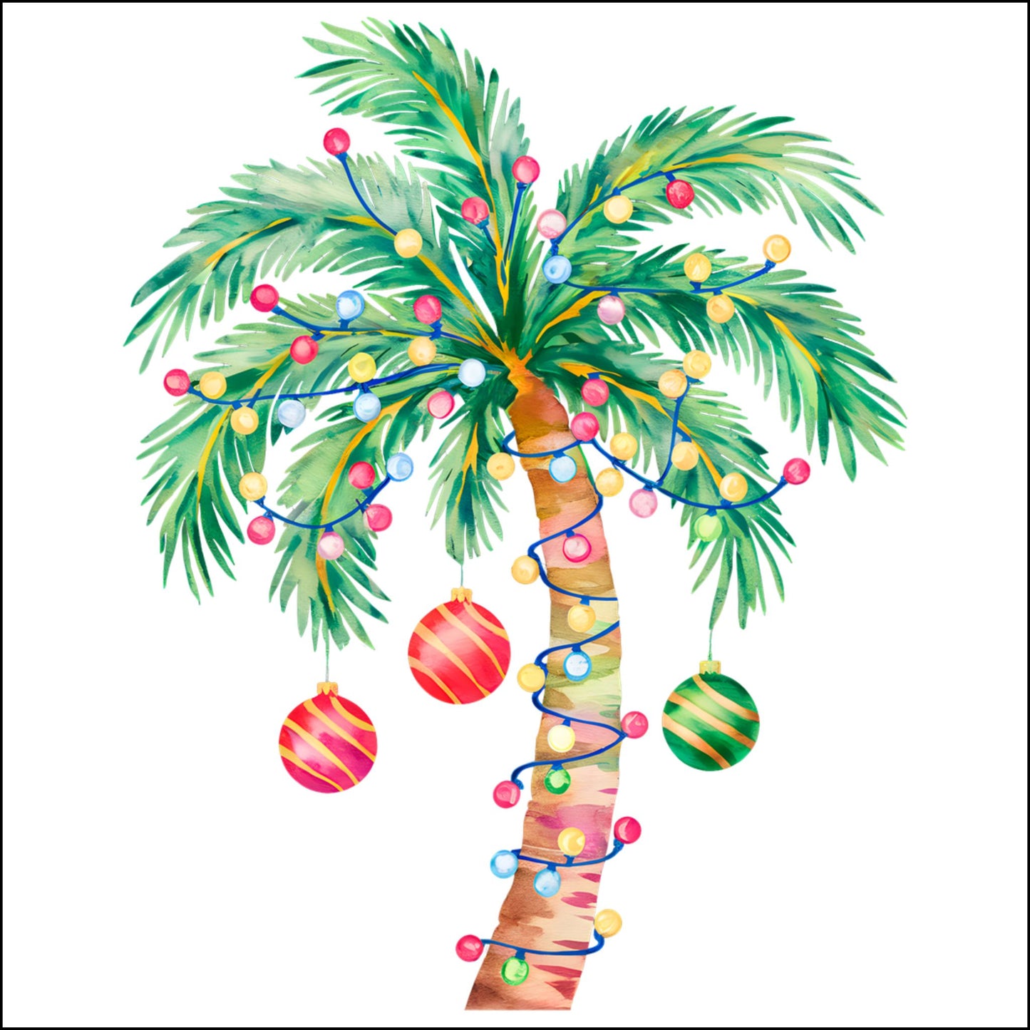 Custom Cut Acrylic Ornament, Pam Tree Shape Ornament, Beach Christmas Ornament, Palm Tree Christmas, Beach Christmas Decor, Beachy Holiday