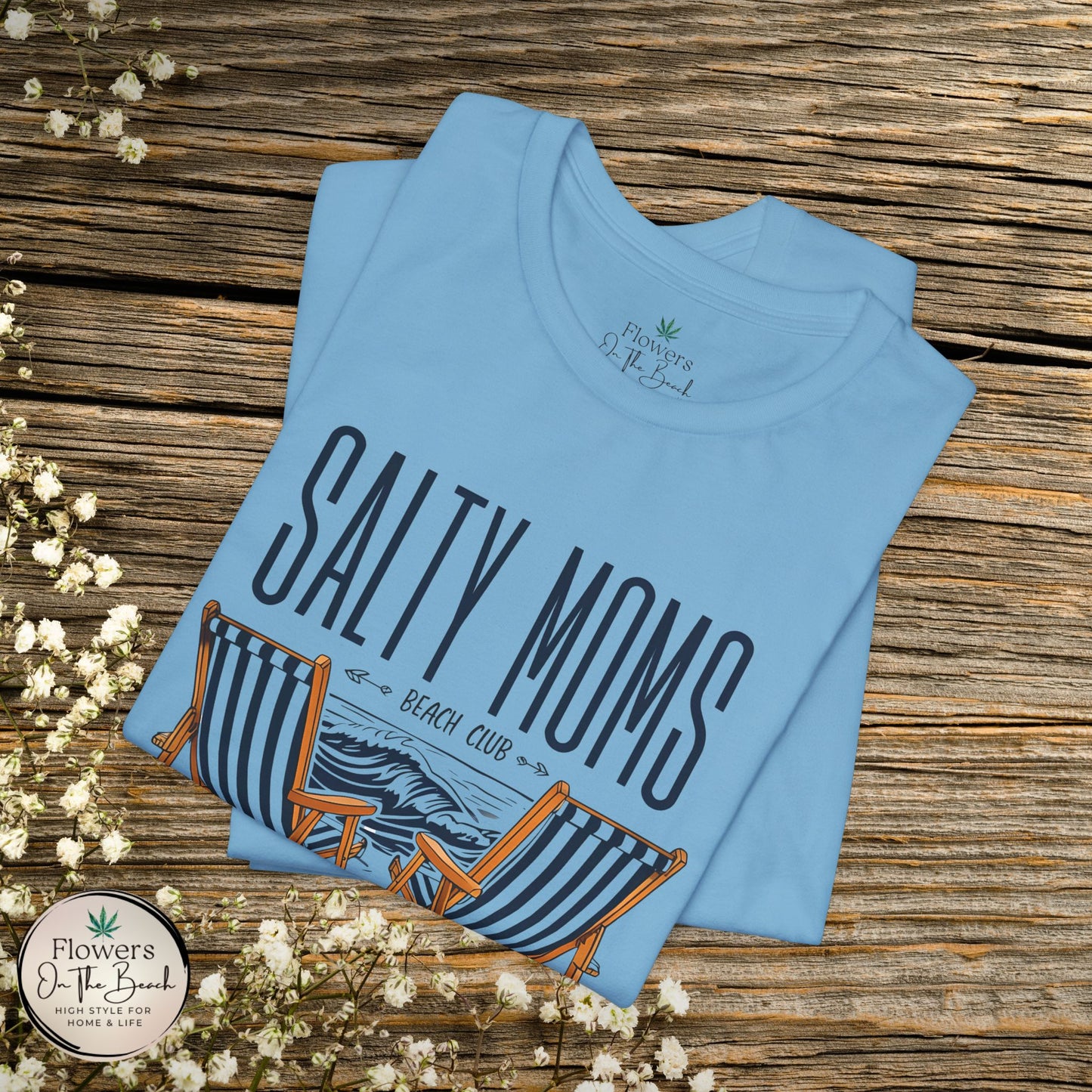 Salty Moms Beach Club Tee, Beachy Mom Tshirt, Beach Mom Theme Shirt, Coastal Mom Apparel, Gift for Mom, Beach Lover Mom