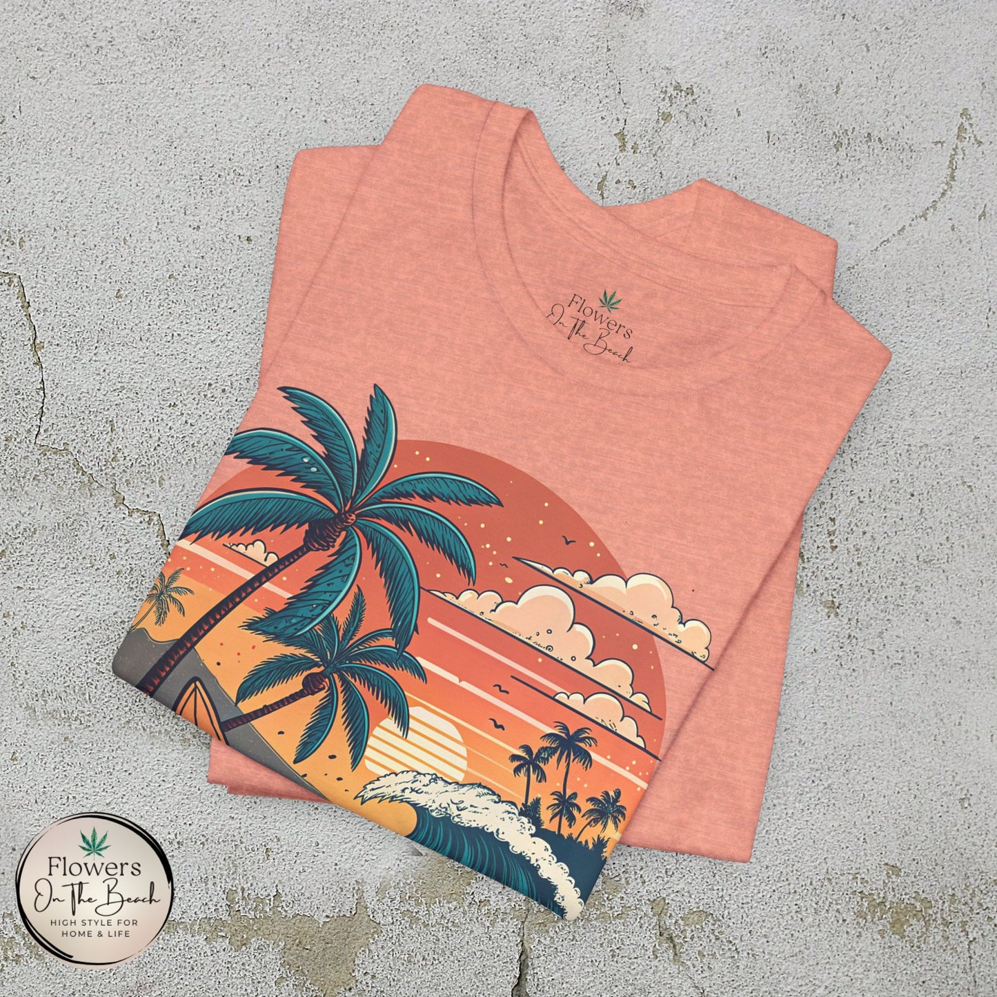 Beach Sunset Surfboards T-Shirt, Ocean Wave Tee, Summer Vacation Top, Beach Lover Shirt, Tropical Beach Apparel