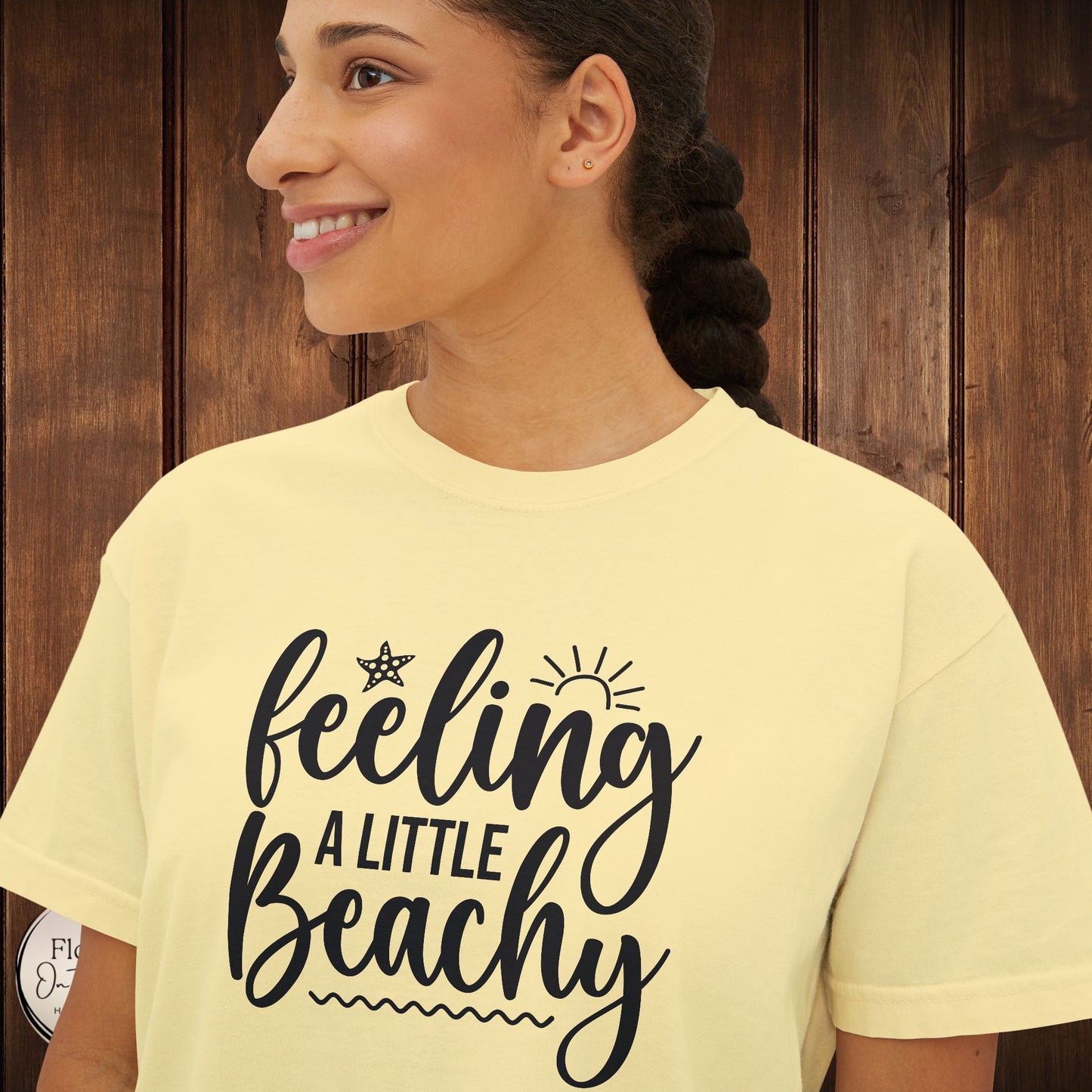 Beachy Women's Boxy Tee, Crop Tshirt, Beach Theme Shirt, Summer Vibes Top, Vacation Apparel
