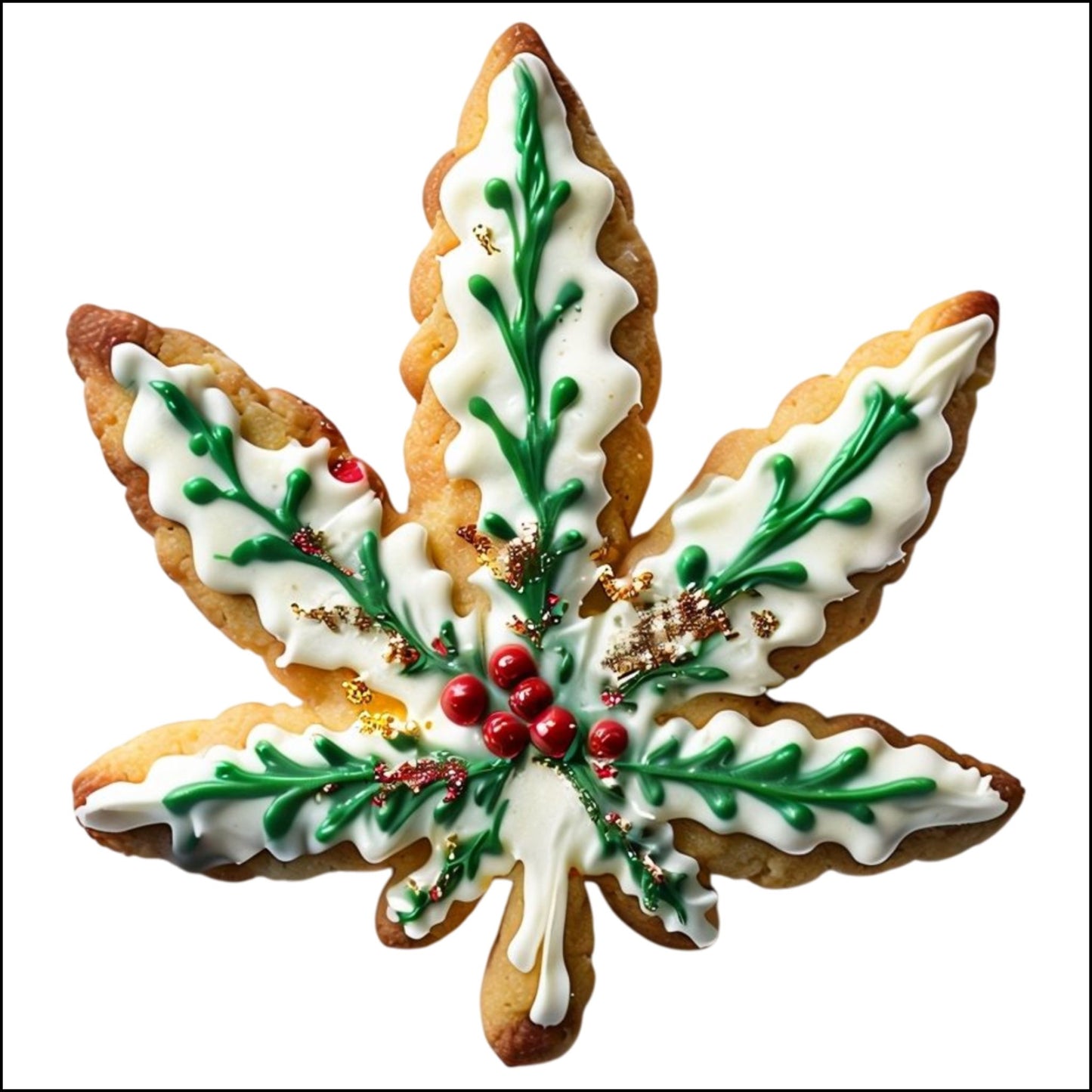 Custom Cut Acrylic Ornament, Christmas Cookie Pot Leaf Shape Ornament, Stoner Ornament, Classy Weed Ornament, Weed Christmas
