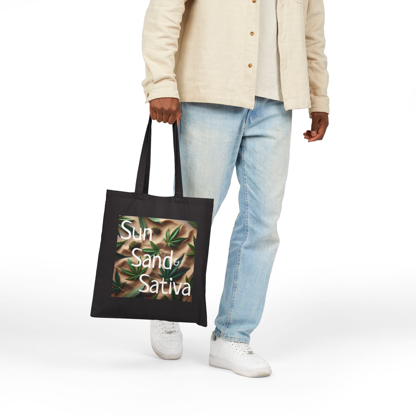 Sun Sand Sativa Bag, Stoner Bag, Stoner Gift, Beachy Stoner Bag, Cotton Bag, Weed Bag for Stoner, Sun Sand Sativa, Gift for Stoner