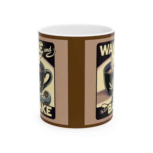 Wake and Bake 11 oz Ceramic Mug, Stoner Birthday Gifts, Stoner Christmas Gifts, Stoner Coffee Mug, 420 Coffee Mug, Stoner Xmas Gift