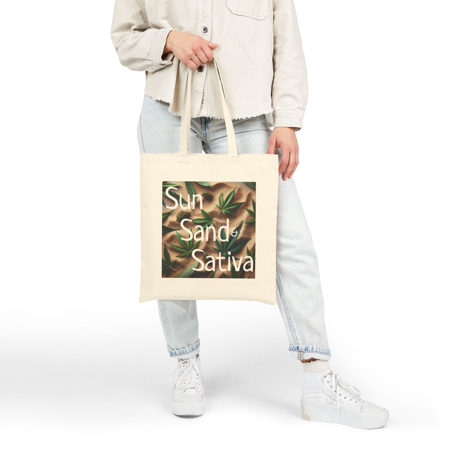 Sun Sand Sativa Bag, Stoner Bag, Stoner Gift, Beachy Stoner Bag, Cotton Bag, Weed Bag for Stoner, Sun Sand Sativa, Gift for Stoner