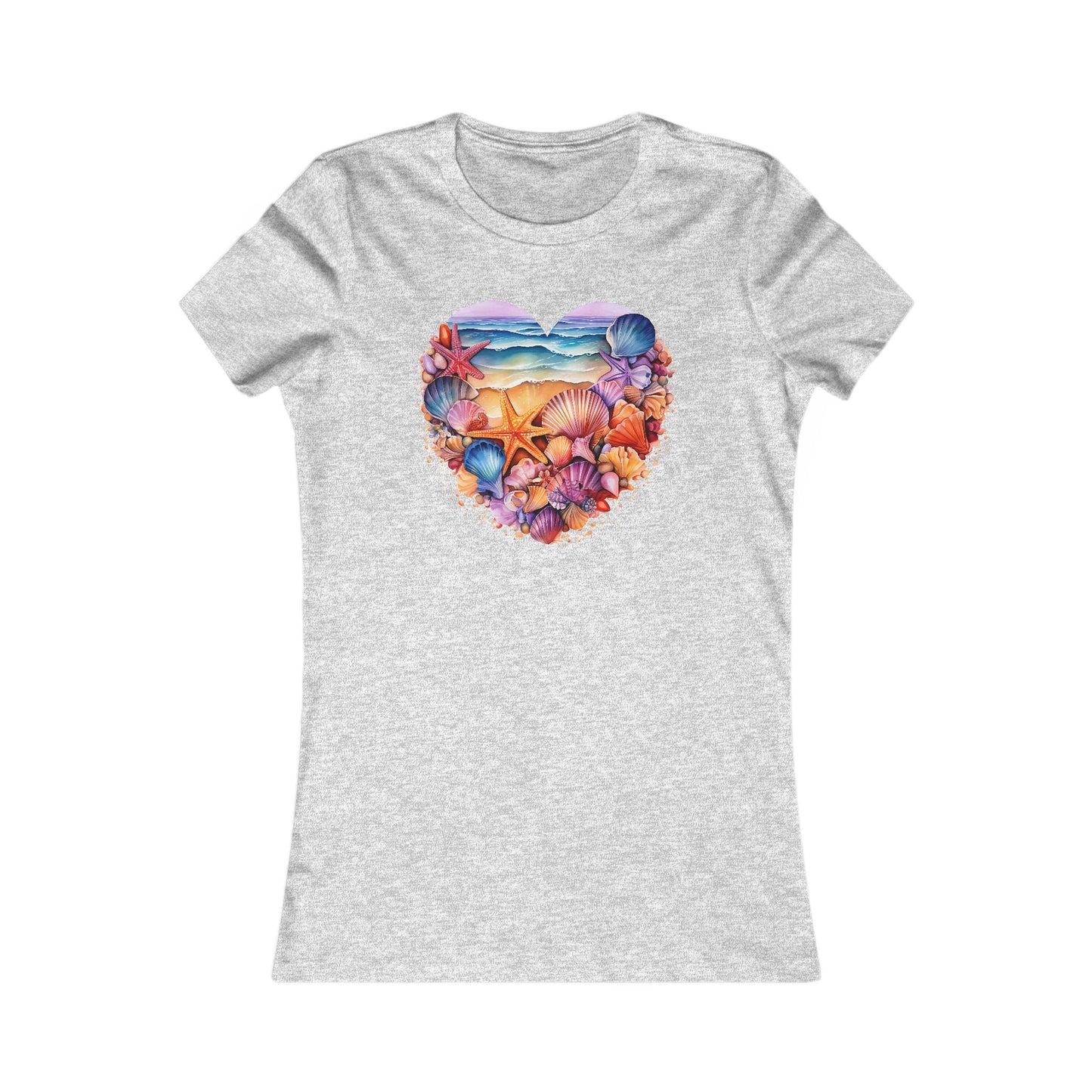 Beachy Women's Tee, Heart Graphic T-Shirt for Her, Love Shirt Gift, Romantic Casual Top, Red and White Summer Apparel