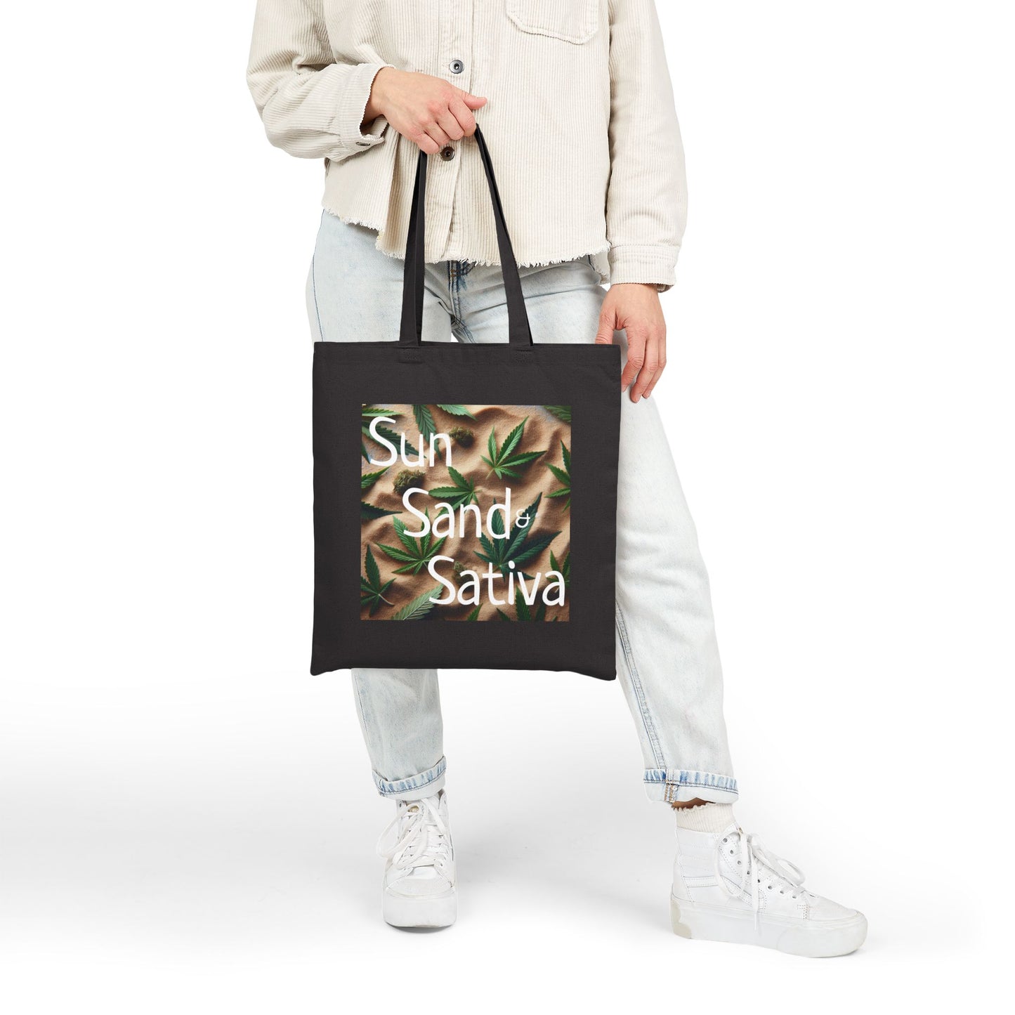 Sun Sand Sativa Bag, Stoner Bag, Stoner Gift, Beachy Stoner Bag, Cotton Bag, Weed Bag for Stoner, Sun Sand Sativa, Gift for Stoner