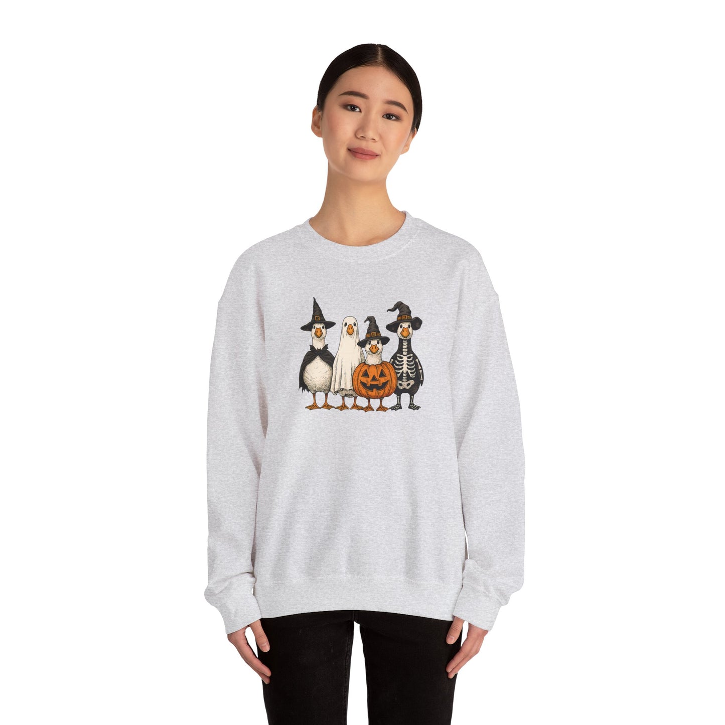Cute Halloween Crewneck, Halloween Duck, Spooky Halloween Crewneck Sweatshirt, Funny Halloween Attire, Unisex Sweater for Fall, Cozy Sweatshirt, Pumpkin Decor