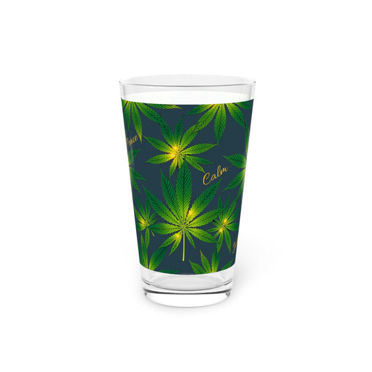 Stylish, Relaxing Cannabis-Inspired Pint Glass, Unique Beer Mug, Lifestyle Stoner Gift, Weed Lover Gift, 420 Drinkware, 420 Glass, 420 Gift