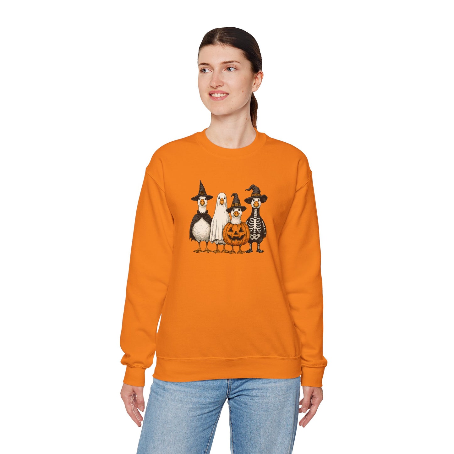 Cute Halloween Crewneck, Halloween Duck, Spooky Halloween Crewneck Sweatshirt, Funny Halloween Attire, Unisex Sweater for Fall, Cozy Sweatshirt, Pumpkin Decor