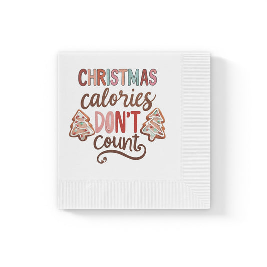 Christmas Calories Dinner Napkins, Christmas Cookie Napkins, Cute Christmas Party Napkins, Sweet Christmas