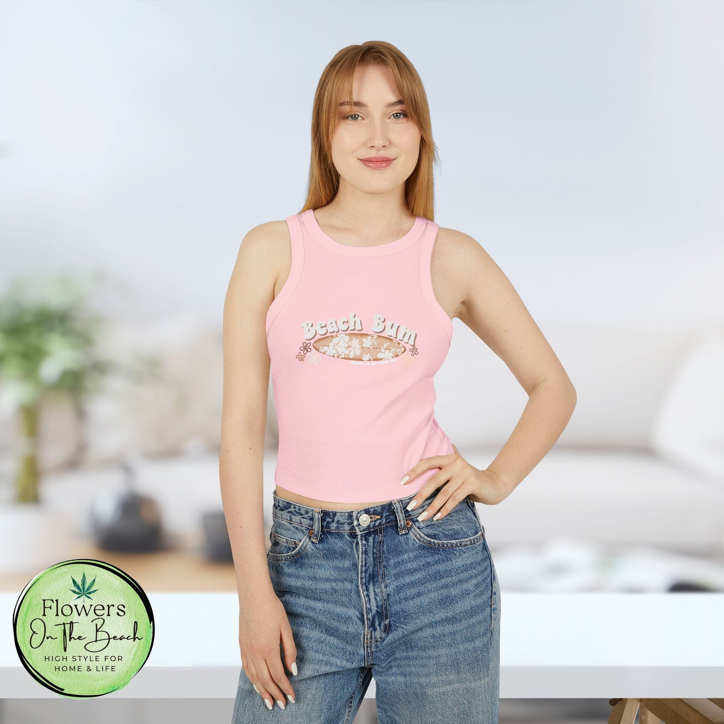 Beach Bum Tank Top, Tank Top with Surfboard, Women's Summer Sleeveless Shirt, Beach Lover Gift, Surfing Apparel