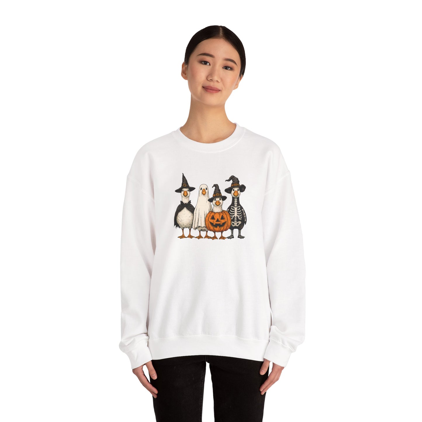 Cute Halloween Crewneck, Halloween Duck, Spooky Halloween Crewneck Sweatshirt, Funny Halloween Attire, Unisex Sweater for Fall, Cozy Sweatshirt, Pumpkin Decor