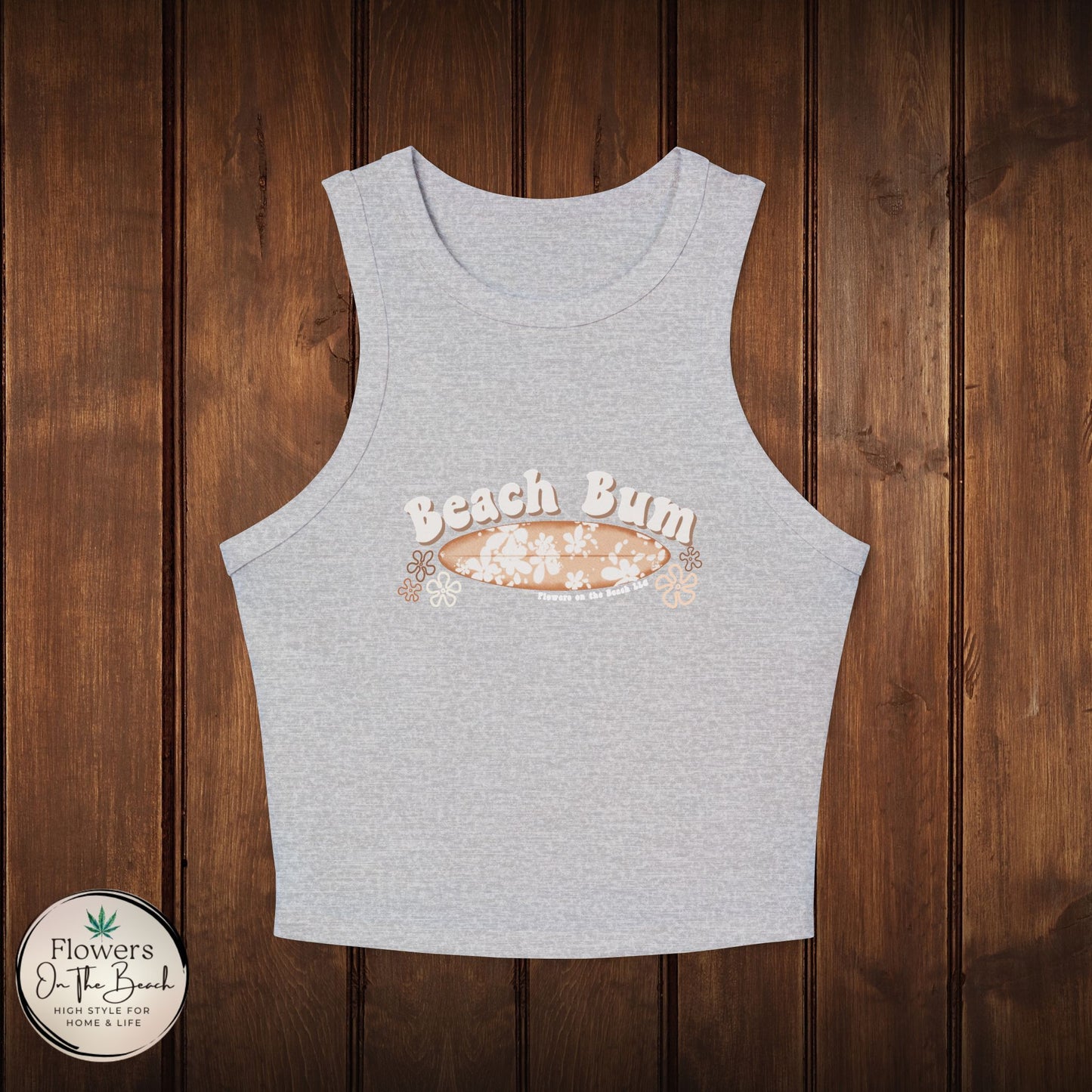 Beach Bum Tank Top, Tank Top with Surfboard, Women's Summer Sleeveless Shirt, Beach Lover Gift, Surfing Apparel