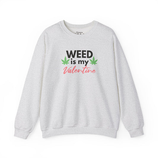 Valentine's Day Weed Long Sleeve Sweatshirt, Unisex Shirt Gift, Weed Lover Clothing, Funny Valentine Apparel, Cannabis Crewneck Jumper,