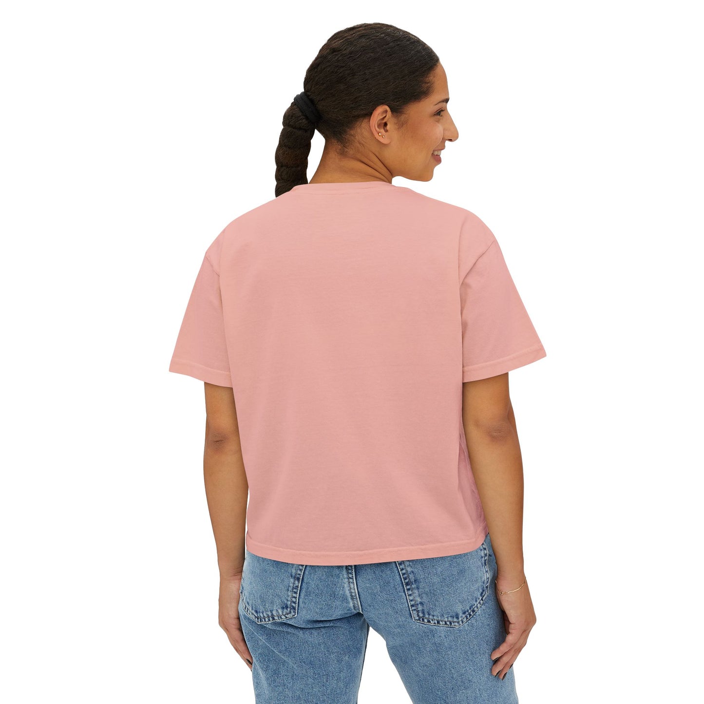 Beachy Women's Boxy Tee, Crop Tshirt, Beach Theme Shirt, Summer Vibes Top, Vacation Apparel