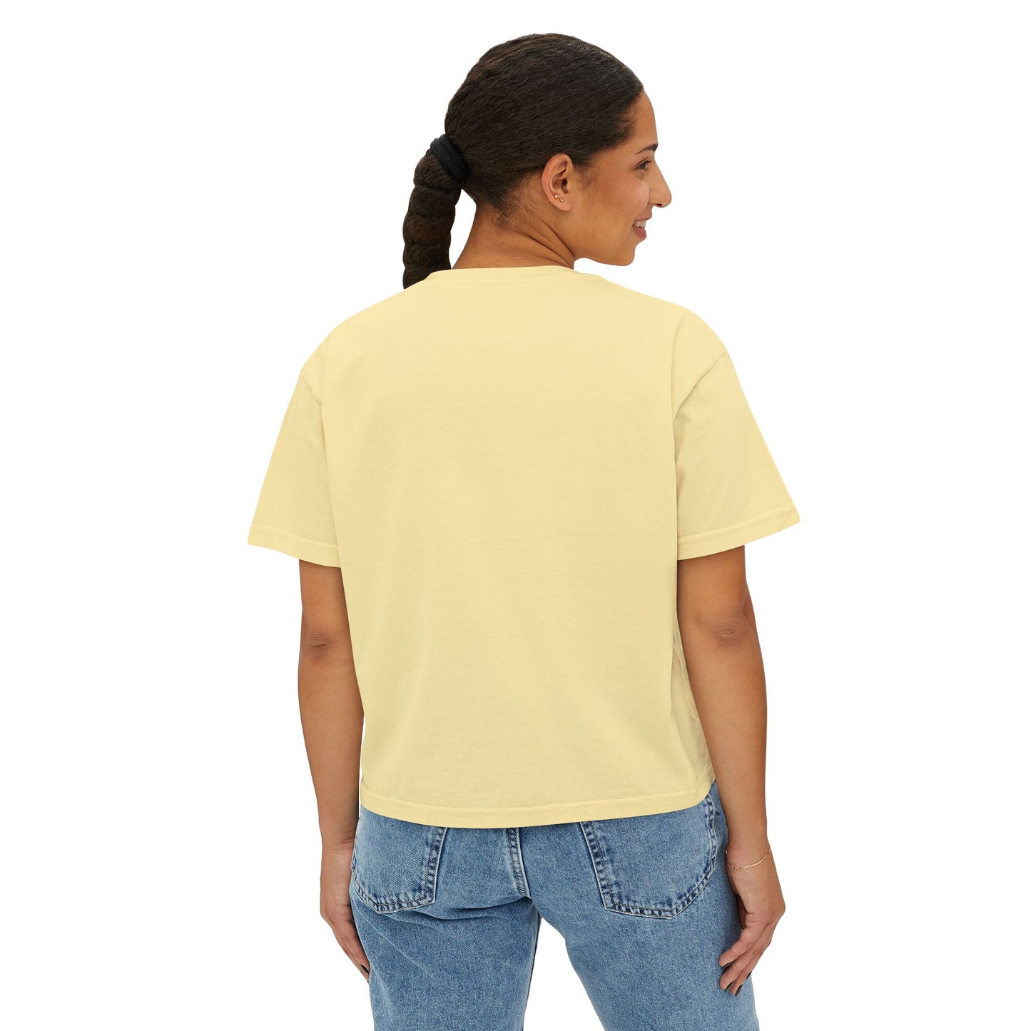 Beachy Women's Boxy Tee, Crop Tshirt, Beach Theme Shirt, Summer Vibes Top, Vacation Apparel