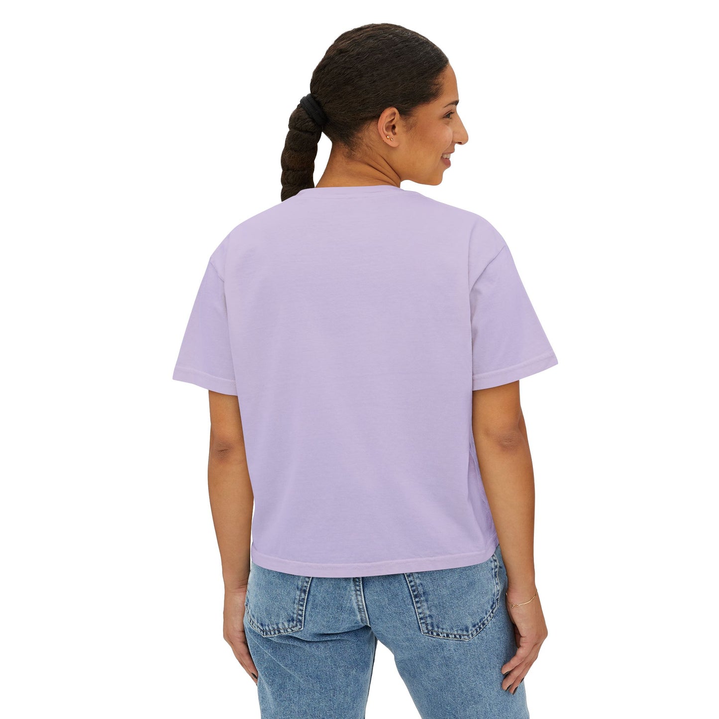 Beachy Women's Boxy Tee, Crop Tshirt, Beach Theme Shirt, Summer Vibes Top, Vacation Apparel
