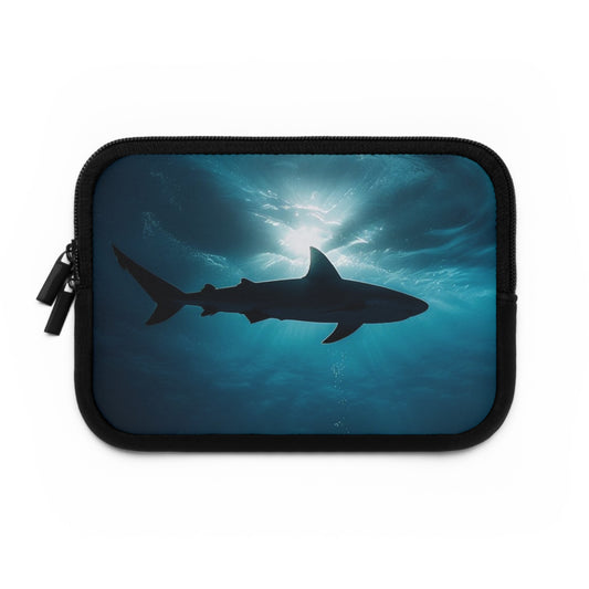 Shark Laptop Sleeve, Whitetip Shark, Shark Lover Gift, Ocean Animal Tech Case, Marine Life Computer Cover