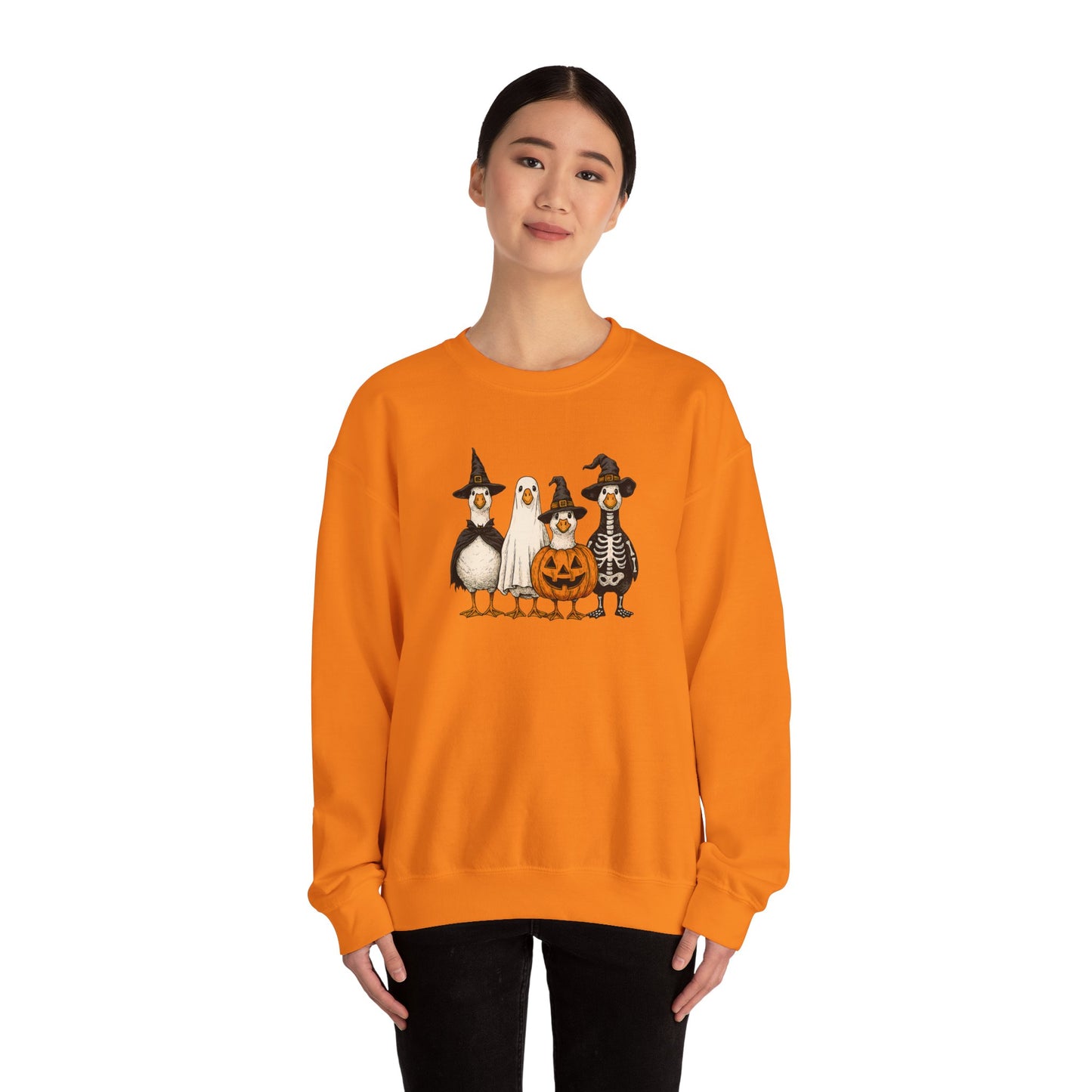 Cute Halloween Crewneck, Halloween Duck, Spooky Halloween Crewneck Sweatshirt, Funny Halloween Attire, Unisex Sweater for Fall, Cozy Sweatshirt, Pumpkin Decor