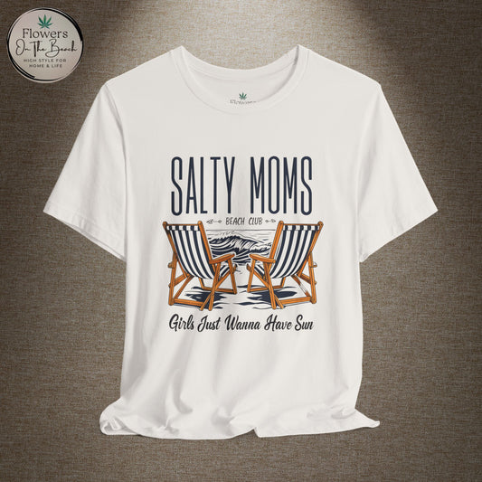Salty Moms Beach Club Tee, Beachy Mom Tshirt, Beach Mom Theme Shirt, Coastal Mom Apparel, Gift for Mom, Beach Lover Mom