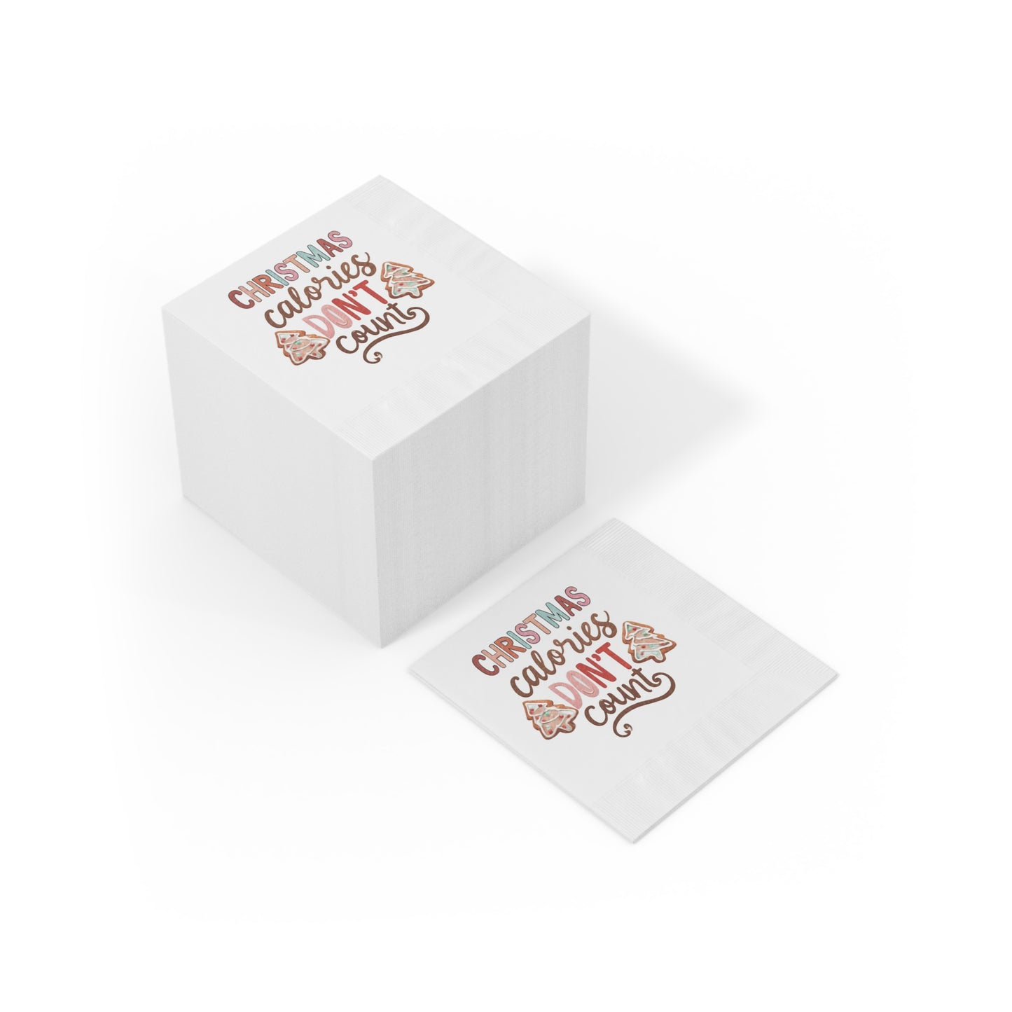 Christmas Calories Dinner Napkins, Christmas Cookie Napkins, Cute Christmas Party Napkins, Sweet Christmas
