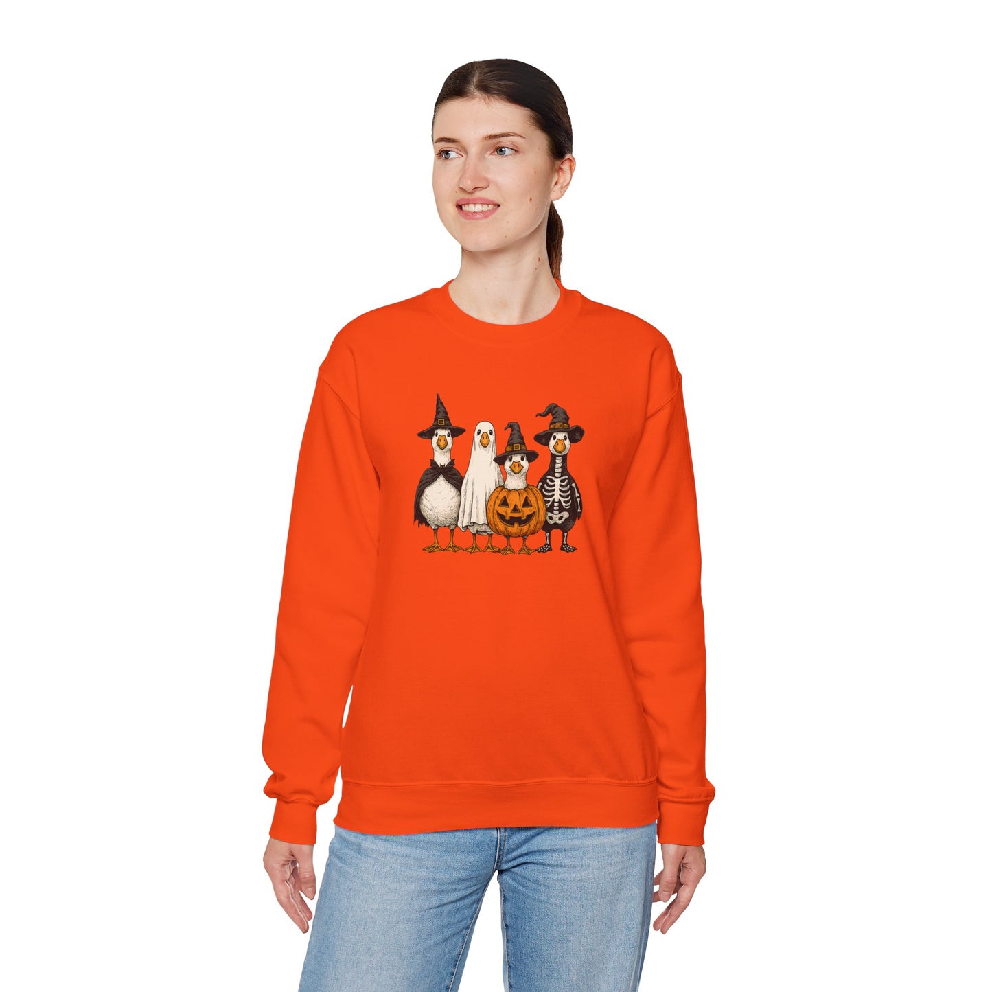 Cute Halloween Crewneck, Halloween Duck, Spooky Halloween Crewneck Sweatshirt, Funny Halloween Attire, Unisex Sweater for Fall, Cozy Sweatshirt, Pumpkin Decor
