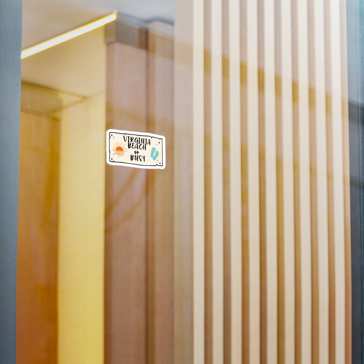 Virginia Beach or Bust Sticker, Colorful Oceanfront Decal, Coastal City Vinyl Decal, Beach Lover Gift, Summer Travel Souvenir, Beach Bum Car