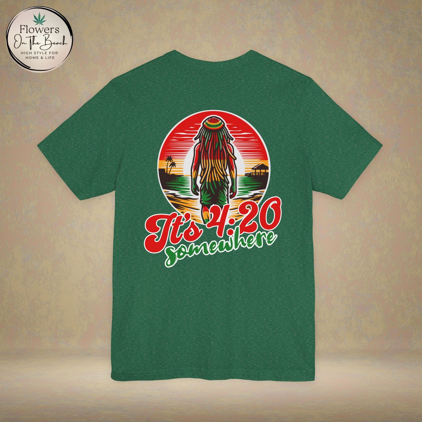 Rasta T-Shirt, Weed Smokers Tee, 420 Shirt, Unisex Jersey Short Sleeve Tee, Casual Stoner Apparel, 420 Somewhere, Rasta Holiday T-shirt